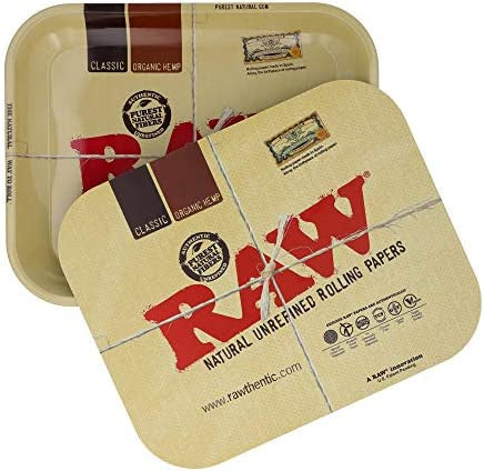 Large Raw Metal Rolling Tray W/ Magnetic Lid