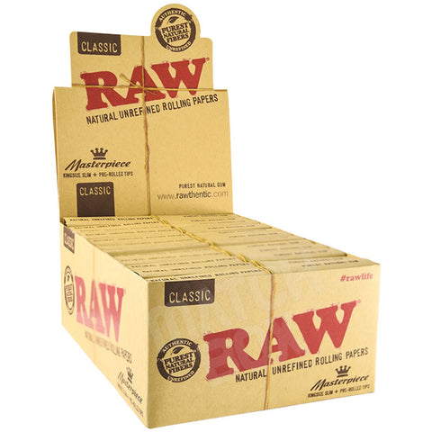 Raw Classic Masterpiece Kingsize Slim+pre-rolled Tips
